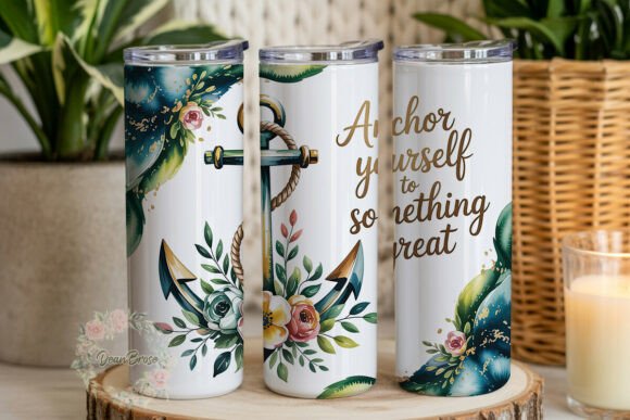 Anchor Yourself Floral 20oz Tumbler Wrap