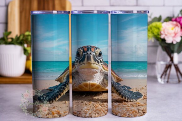 Baby Sea Turtle Beach 20oz Tumbler Wrap