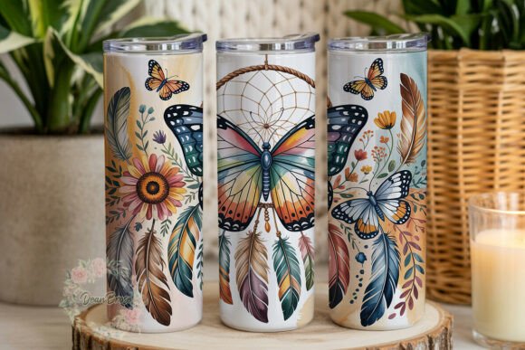 Boho Butterfly Dreamcatcher 20oz Tumbler