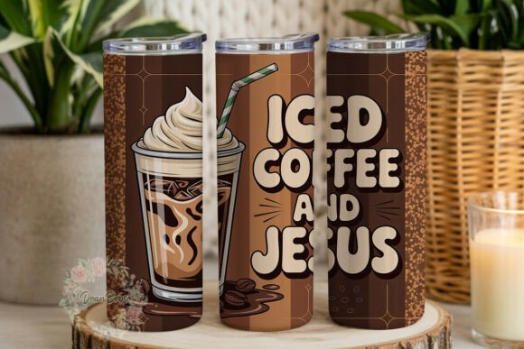 Coffee and Jesus Glitter Tumbler Wrap
