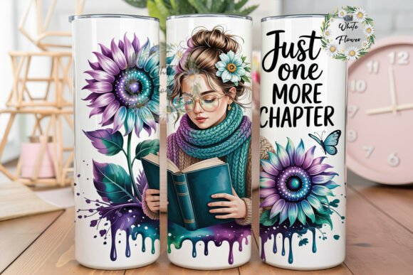Cozy Reader Floral 20oz Tumbler Wrap