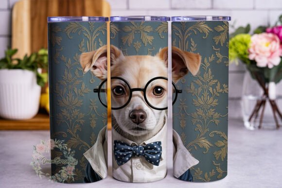 Dapper Dog Blue Gold Tumbler Wrap