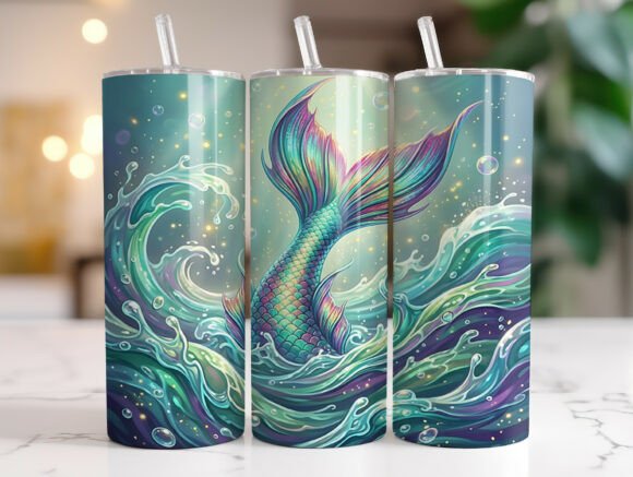 Fantasy Mermaid Tail 20oz Tumbler Wrap