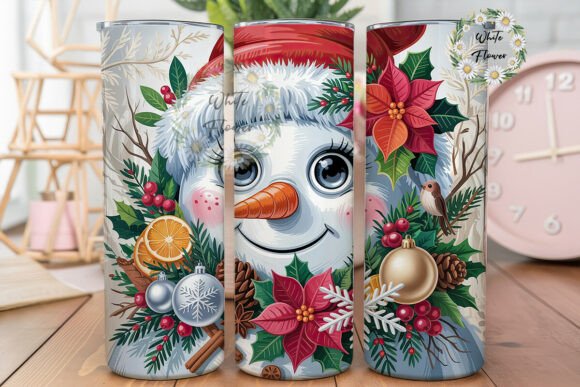 Festive Snowman Winter 20oz Tumbler Wrap
