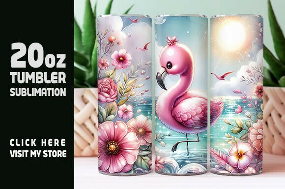 Floral Flamingo Tumbler Wrap, Alcohol in