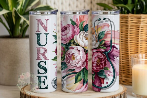 Floral Medical Listener 20oz Tumbler