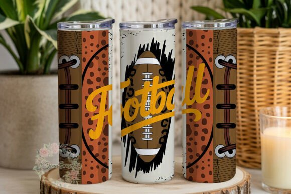 Football Leopard Print 20oz Tumbler Wrap