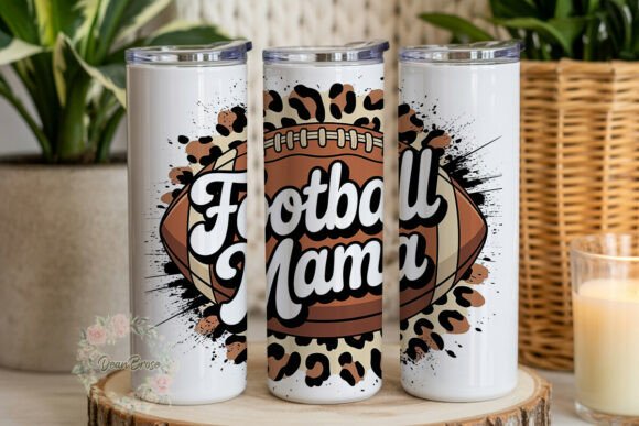 Football Mama Leopard Distressed Tumbler