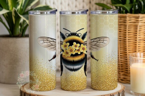 Golden Bumblebee Glitter 20oz Tumbler