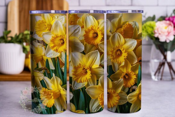 Golden Daffodil Dew Drops 20oz Tumbler W