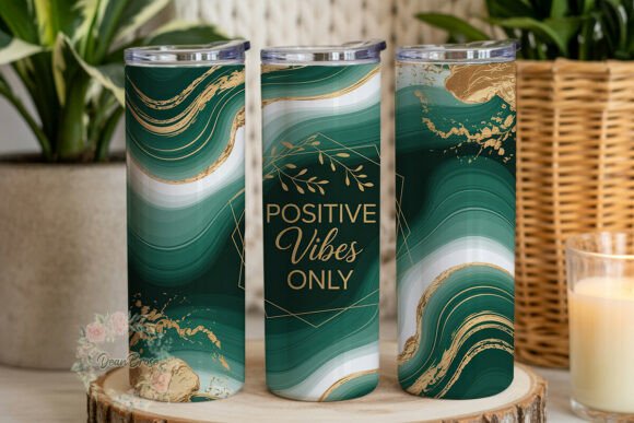 Green Gold Fluid Abstract 20oz Tumbler