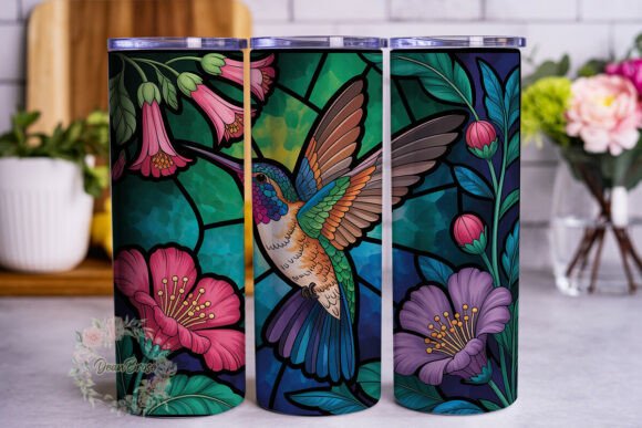 Hummingbird Stained Glass 20oz Tumbler W