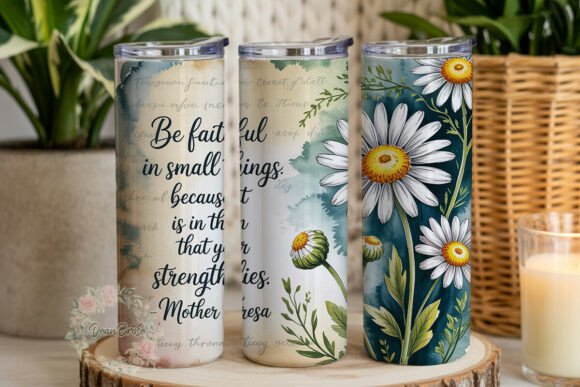 Inspirational Daisy Floral 20oz Tumbler