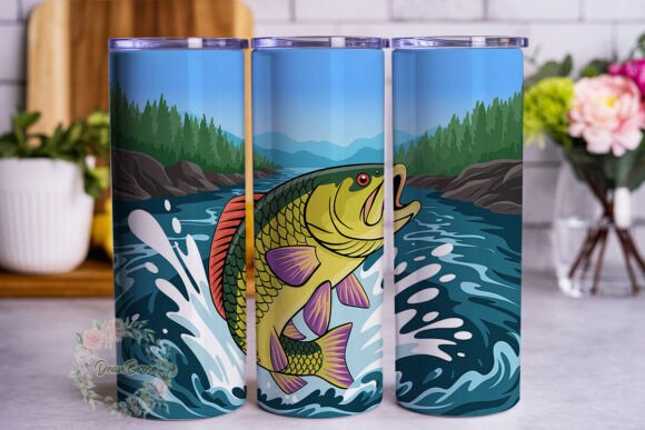 Jumping Fish River Scene 20oz Tumbler