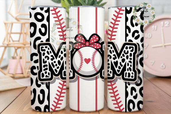 Leopard Print Baseball MOM Tumbler Wrap