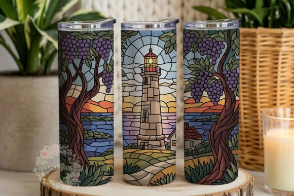 Lighthouse Stained Glass 20oz Tumbler