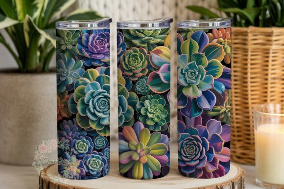 Lush Succulent Garden 20oz Tumbler Wrap