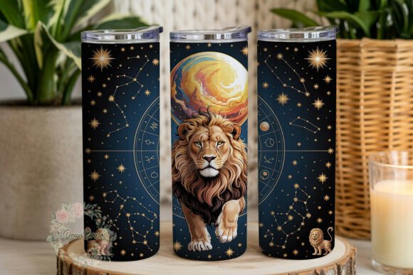 Majestic Lion Zodiac 20oz Tumbler Wrap