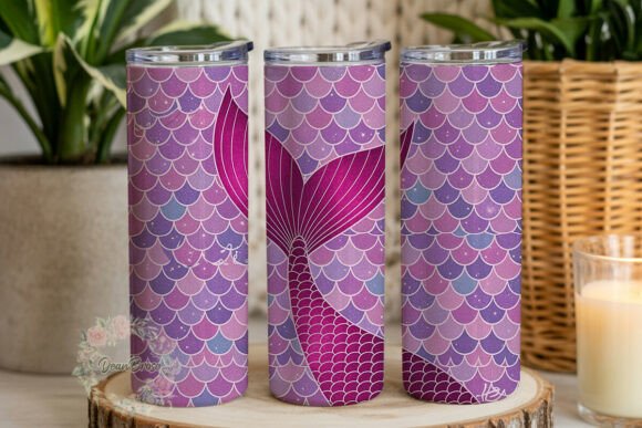 Mermaid Tail Glitter 20oz Tumbler Wrap