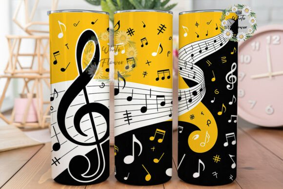 Musical Notes Yellow Black 20oz Tumbler Review