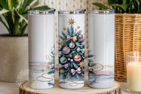 Pastel Christmas Tree 20oz Tumbler Wrap