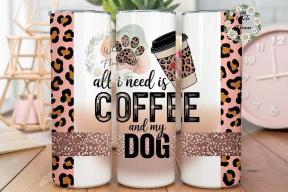 Pink Leopard Coffee Dog 20oz Tumbler