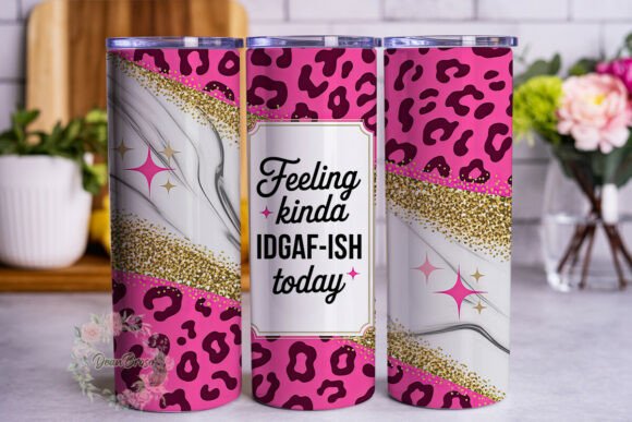 Pink Leopard Glitter Sassy 20oz Tumbler