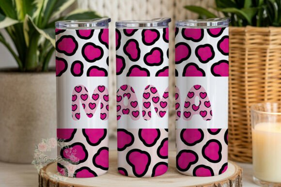 Pink Leopard Mama 20oz Tumbler Wrap