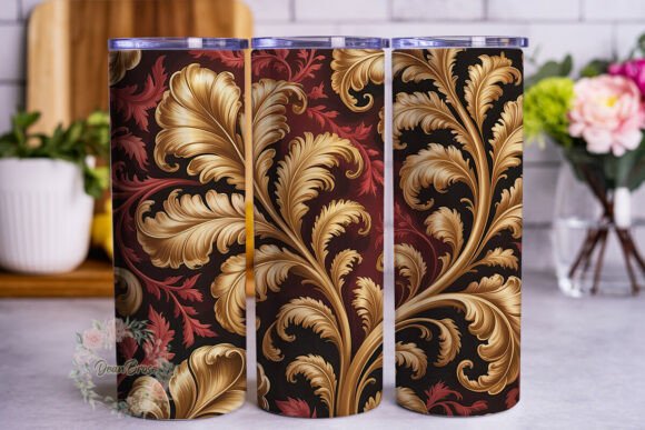 Red Gold Botanical 20oz Tumbler Wrap