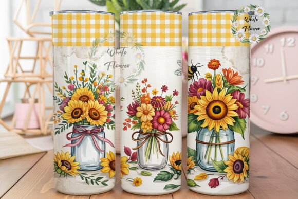 Rustic Sunflower Mason Jar Tumbler Wrap