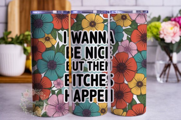 Sassy Floral 20oz Tumbler Wrap PNG