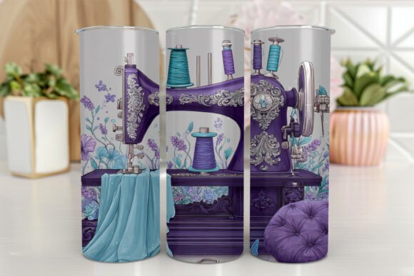 Sewing Machine Tumbler Wrap PNG