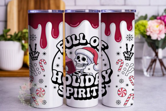 Skeleton Holiday Spirits 20oz Tumbler
