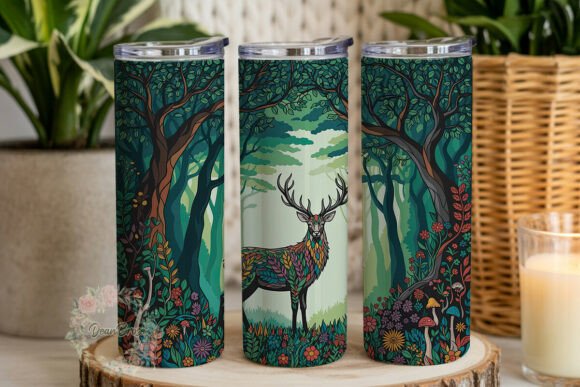 Stained Glass Forest Stag 20oz Tumbler