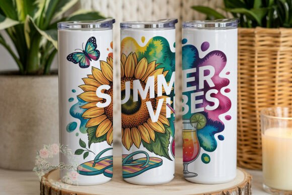 Summer Vibes Sunflower Butterfly Tumbler