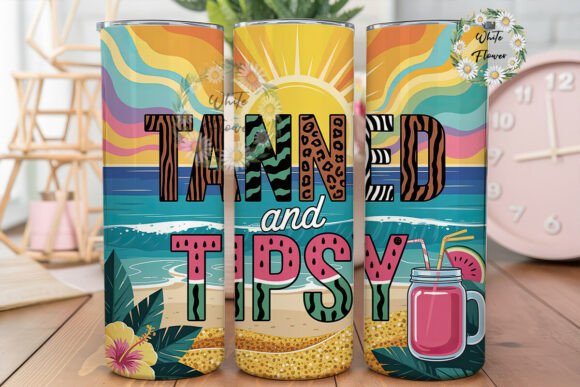 Tanned Tipsy Summer Beach 20oz Tumbler