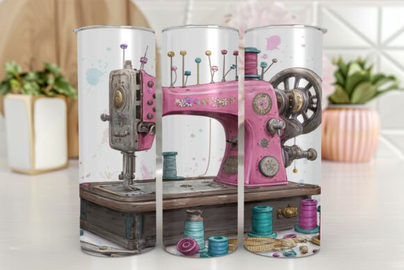Vintage Sewing Machine Tumbler Wrap