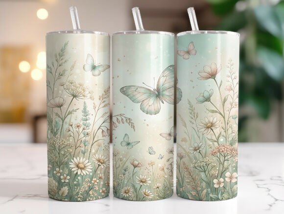 Wildflower Butterfly Meadow Tumbler Wrap
